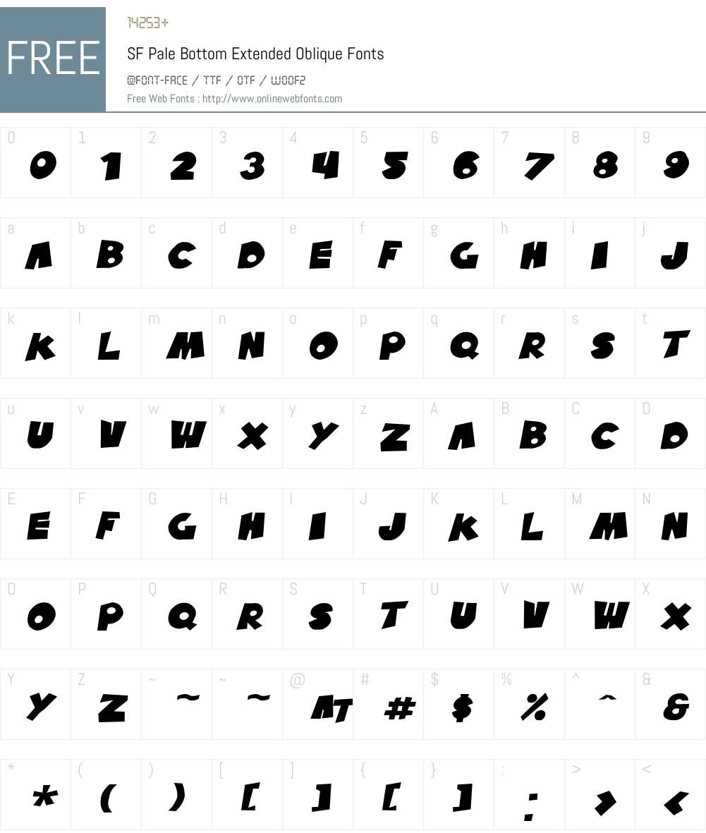 SF Pale Bottom Extended Font Screenshots
