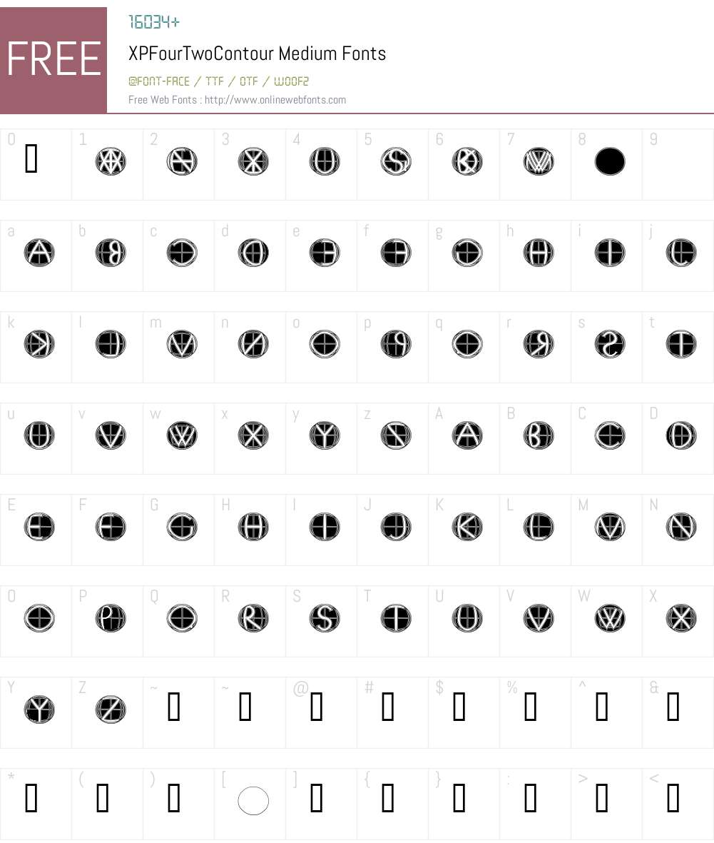 XPFourTwoContour Font Screenshots