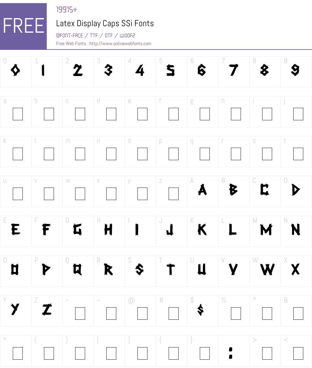 Latex Display Caps SSi Font Screenshots