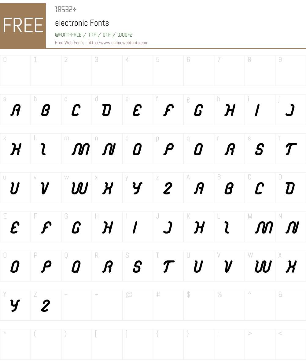 electronic Font Screenshots
