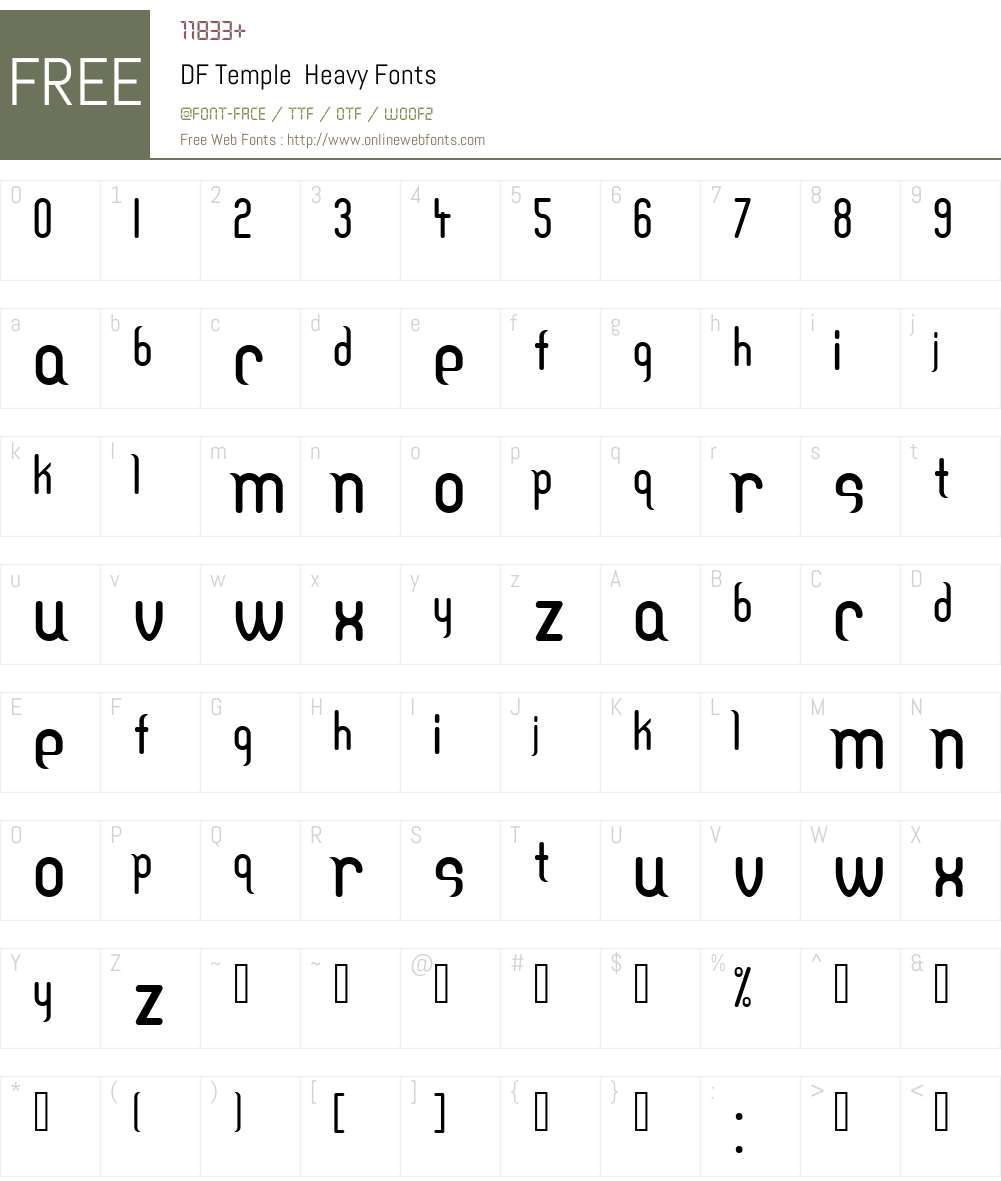DF Temple Font Screenshots