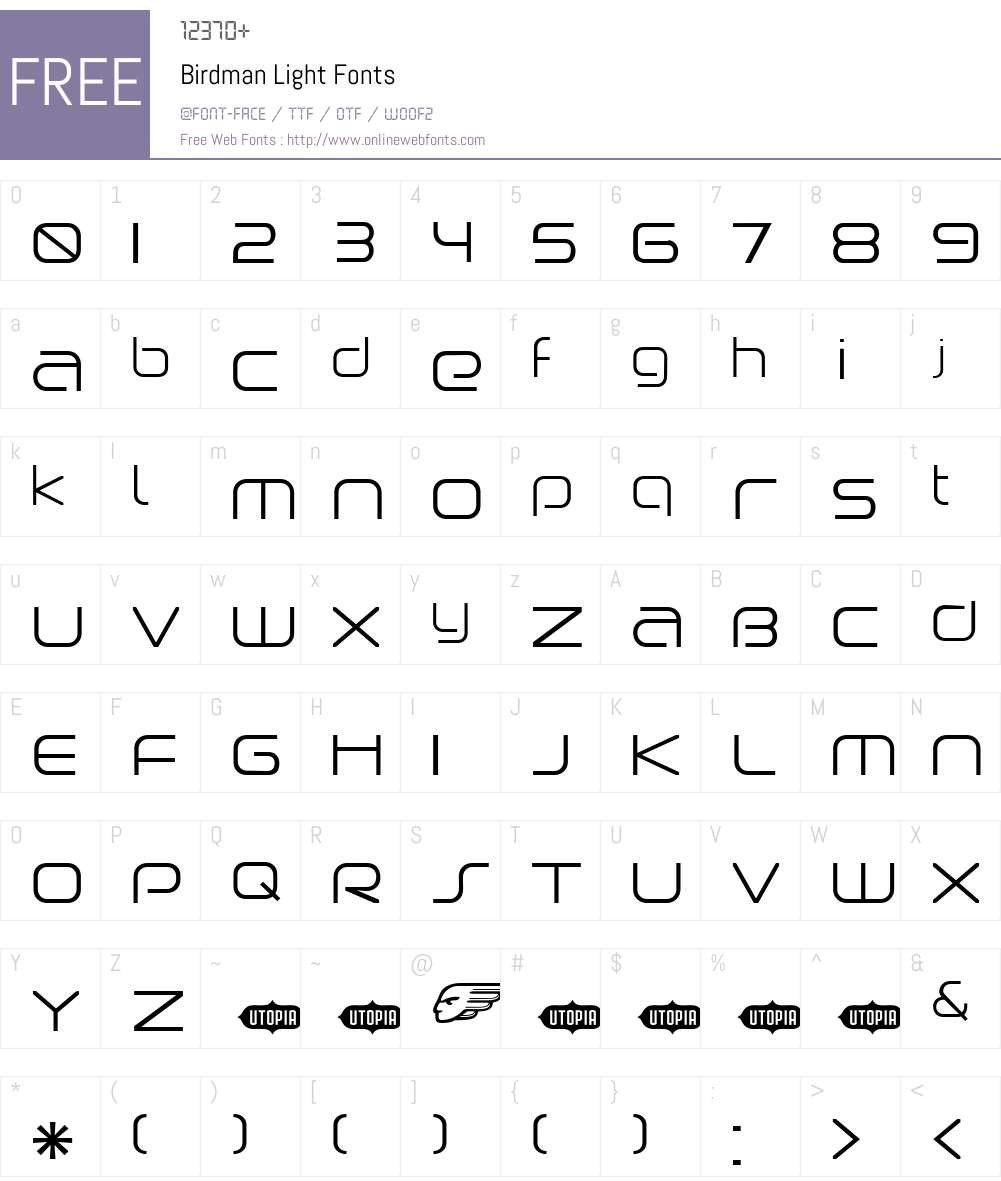 Birdman Font Screenshots