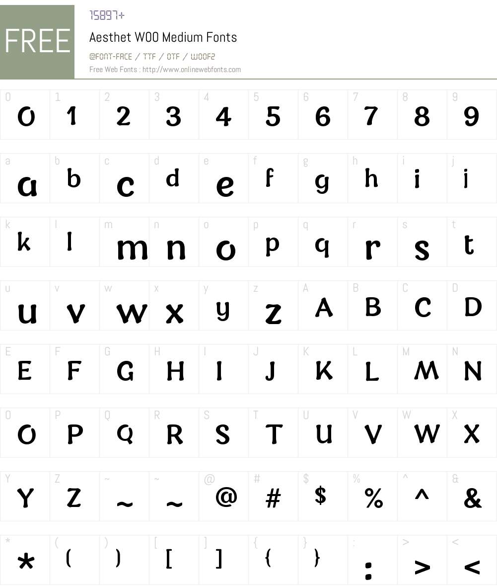 AesthetW00-Medium Font Screenshots