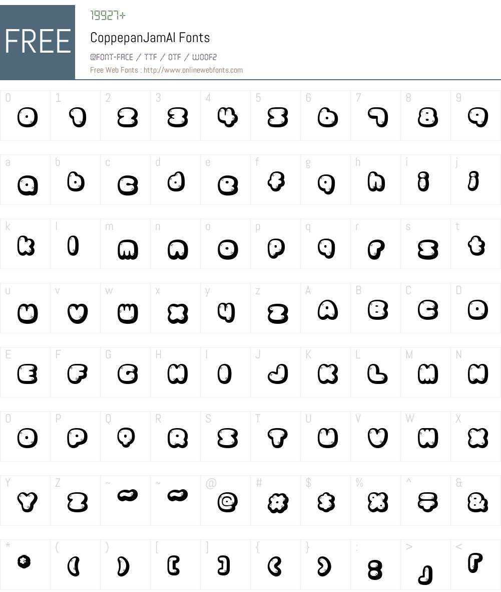 CoppepanJamAl Font Screenshots