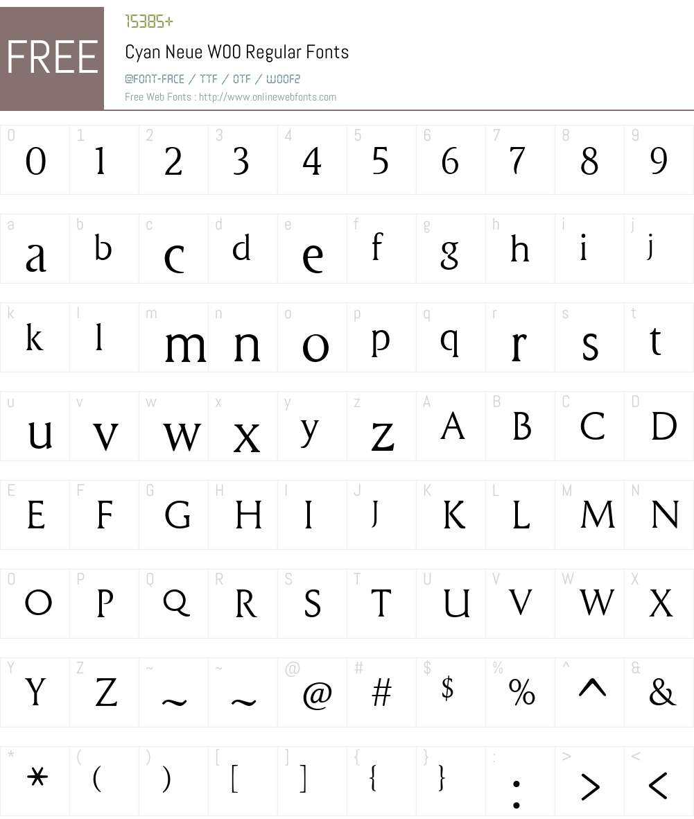 CyanNeueW00-Regular Font Screenshots