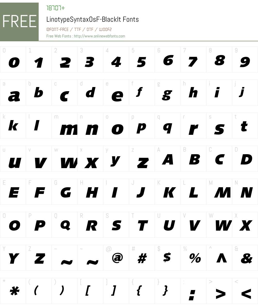 LinotypeSyntaxOsF Font Screenshots