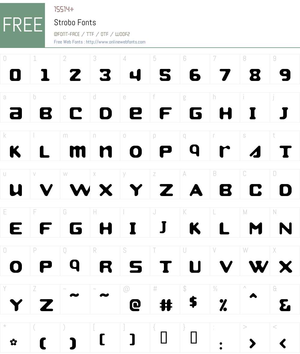 Strobo Font Screenshots