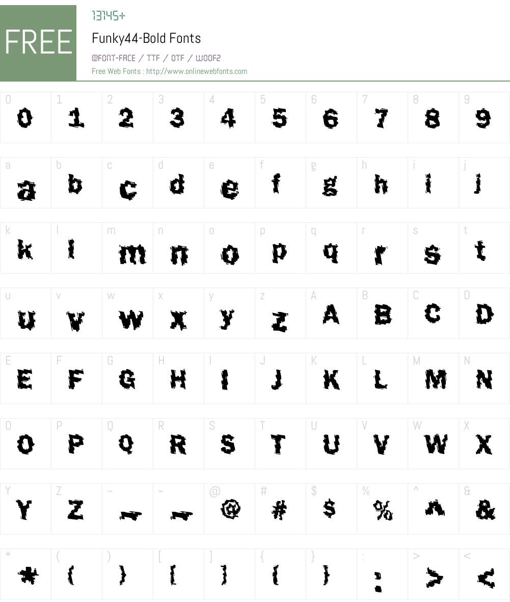 Funky44 Font Screenshots