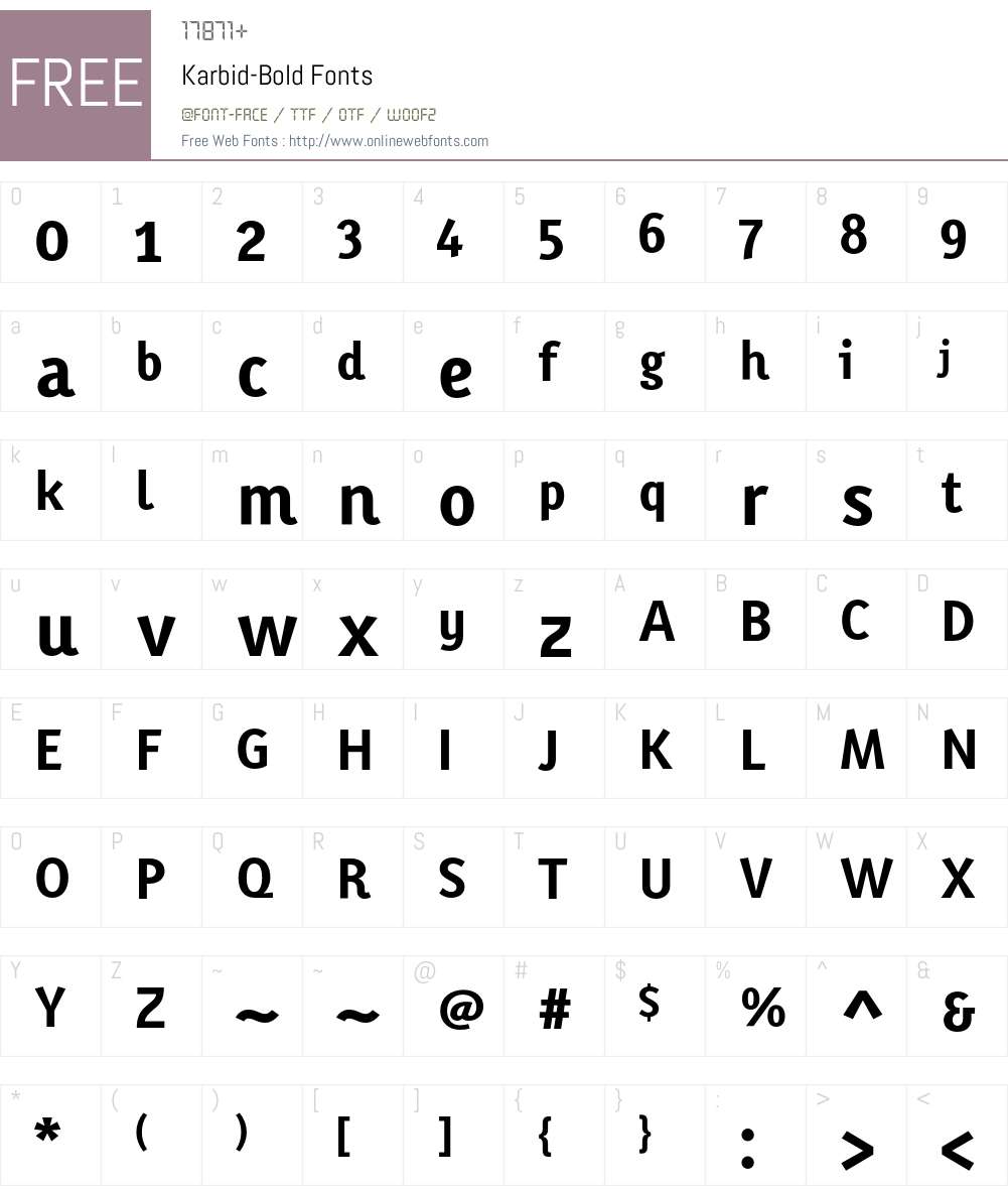 Karbid Font Screenshots