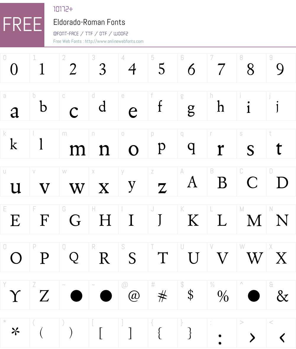 Eldorado Font Screenshots