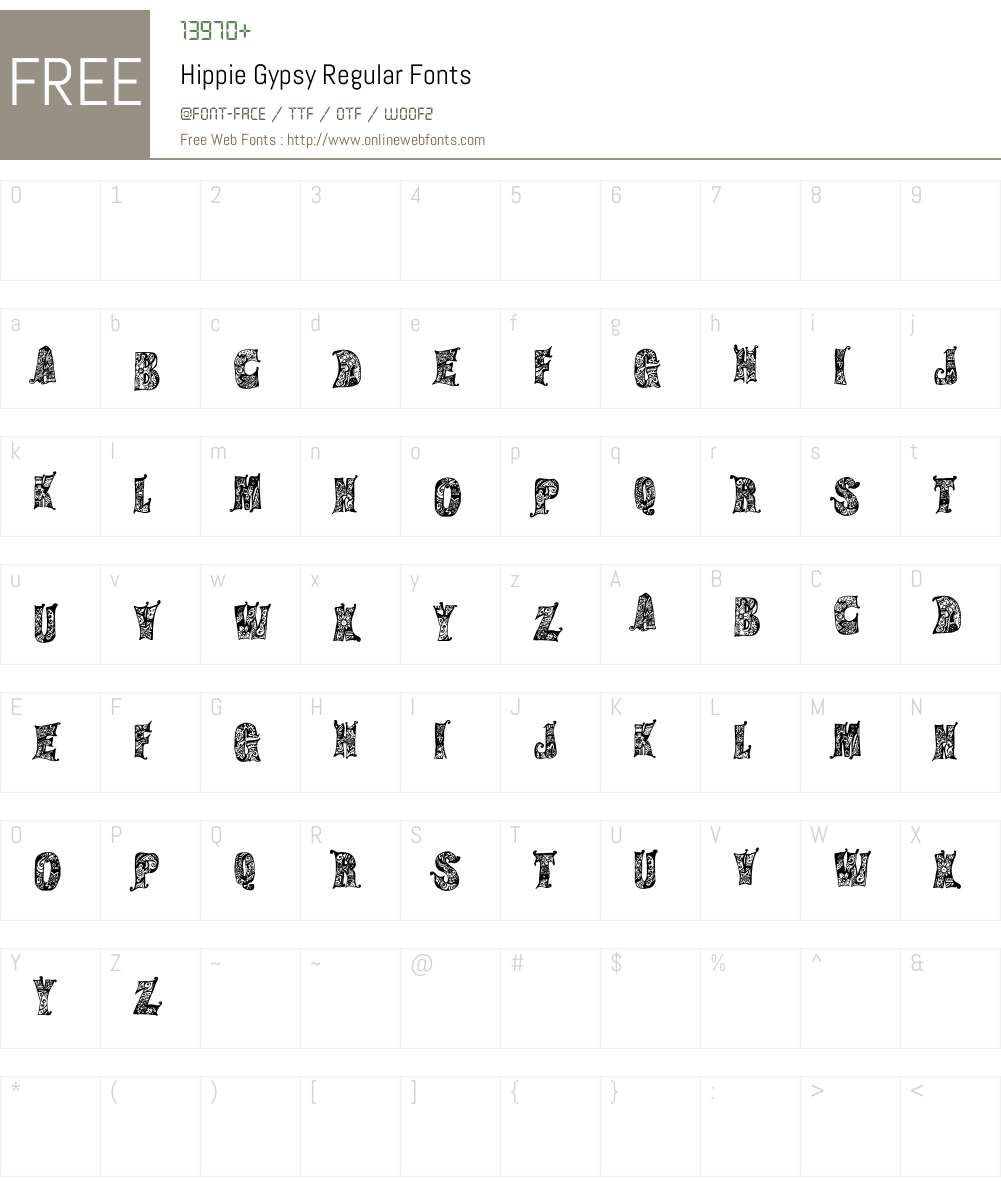 Hippie Gypsy Font Screenshots