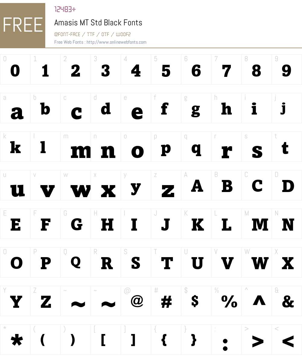 Amasis MT Std Font Screenshots