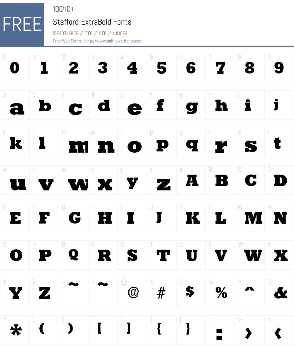 Stafford-ExtraBold Font Screenshots