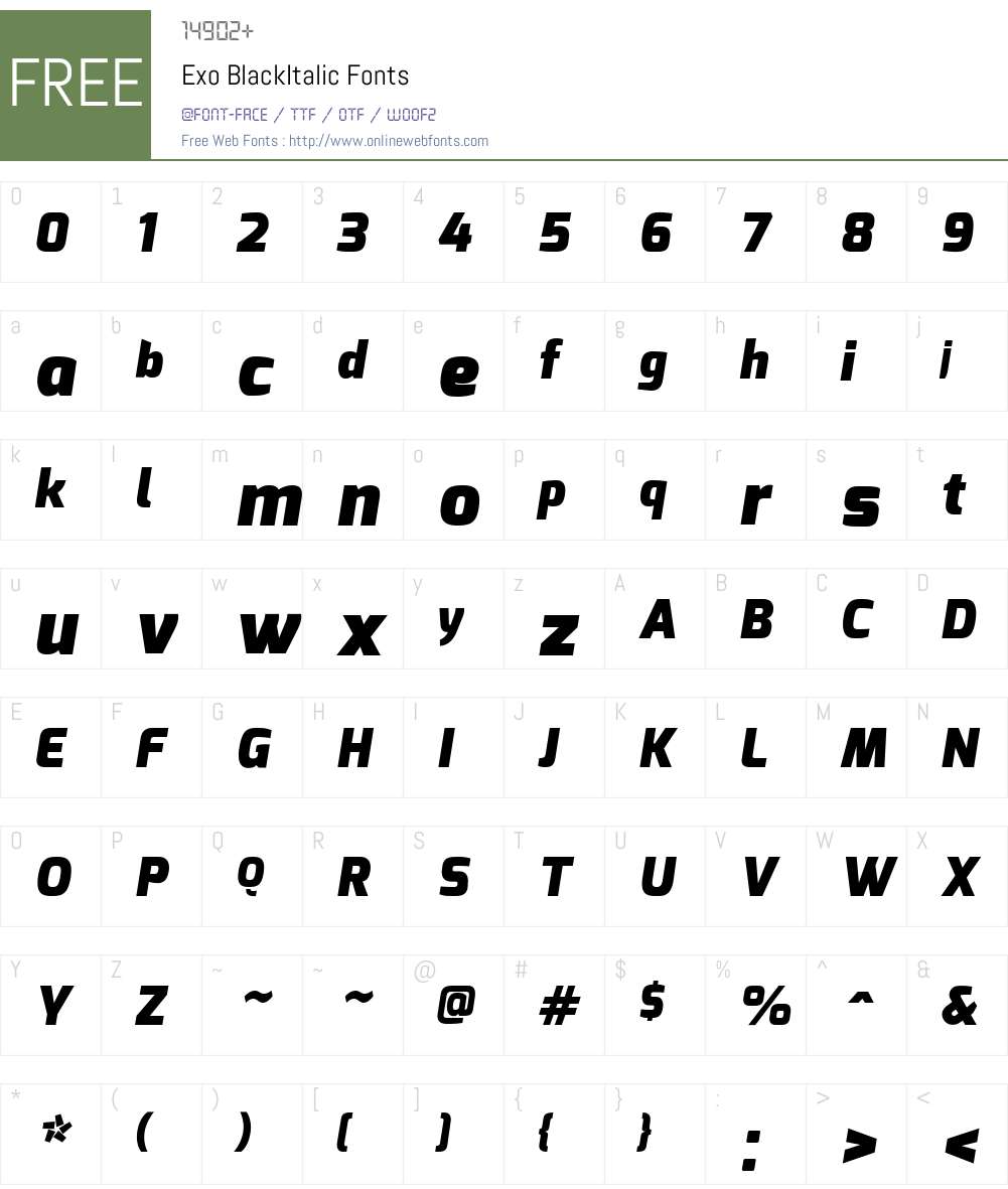 Exo Font Screenshots