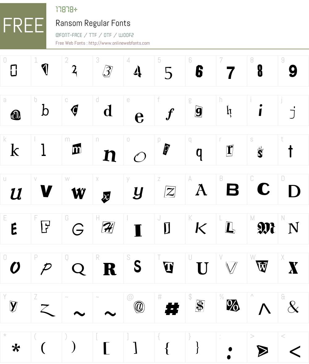 Ransom Font Screenshots