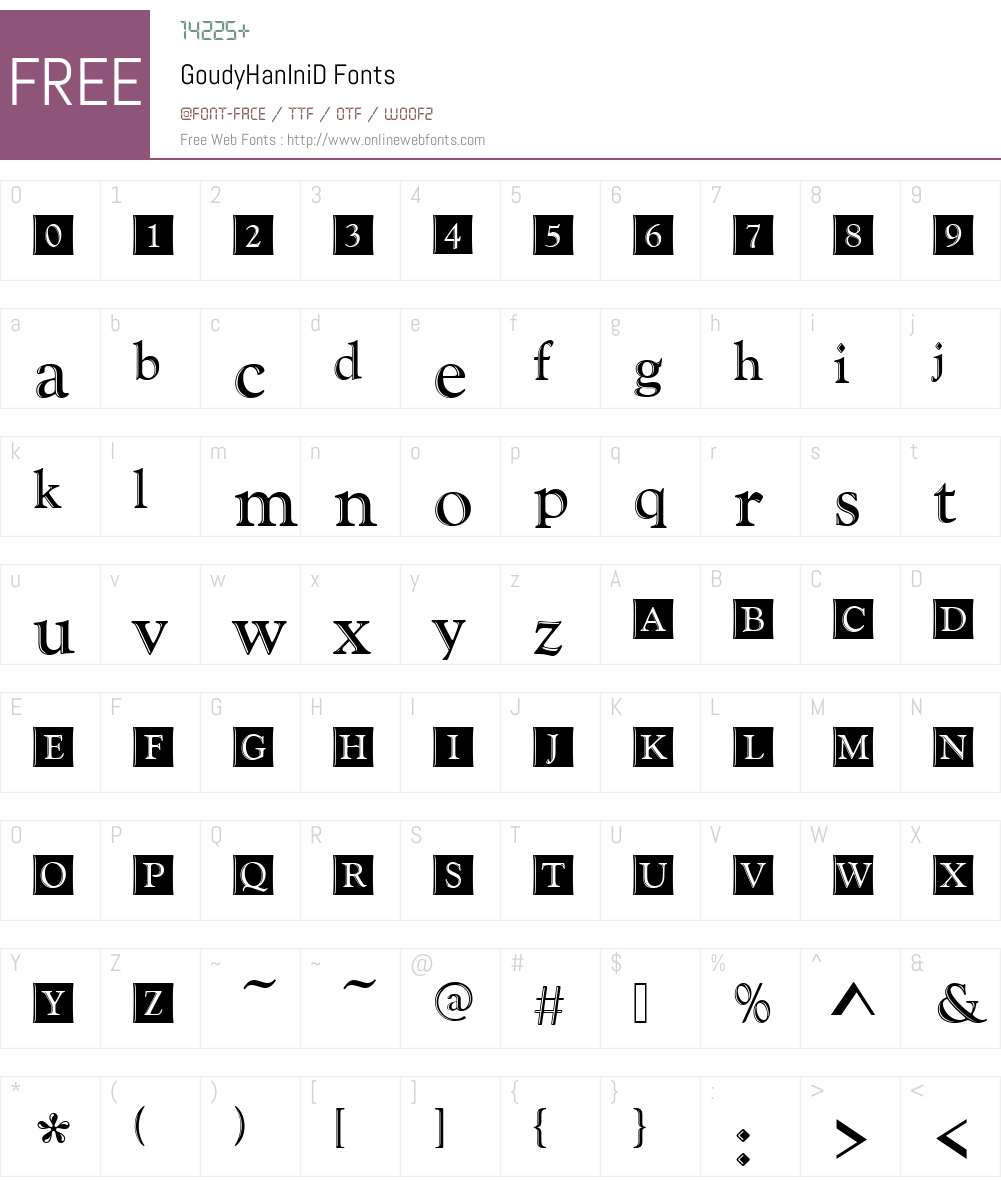 GoudyHanIniD Font Screenshots