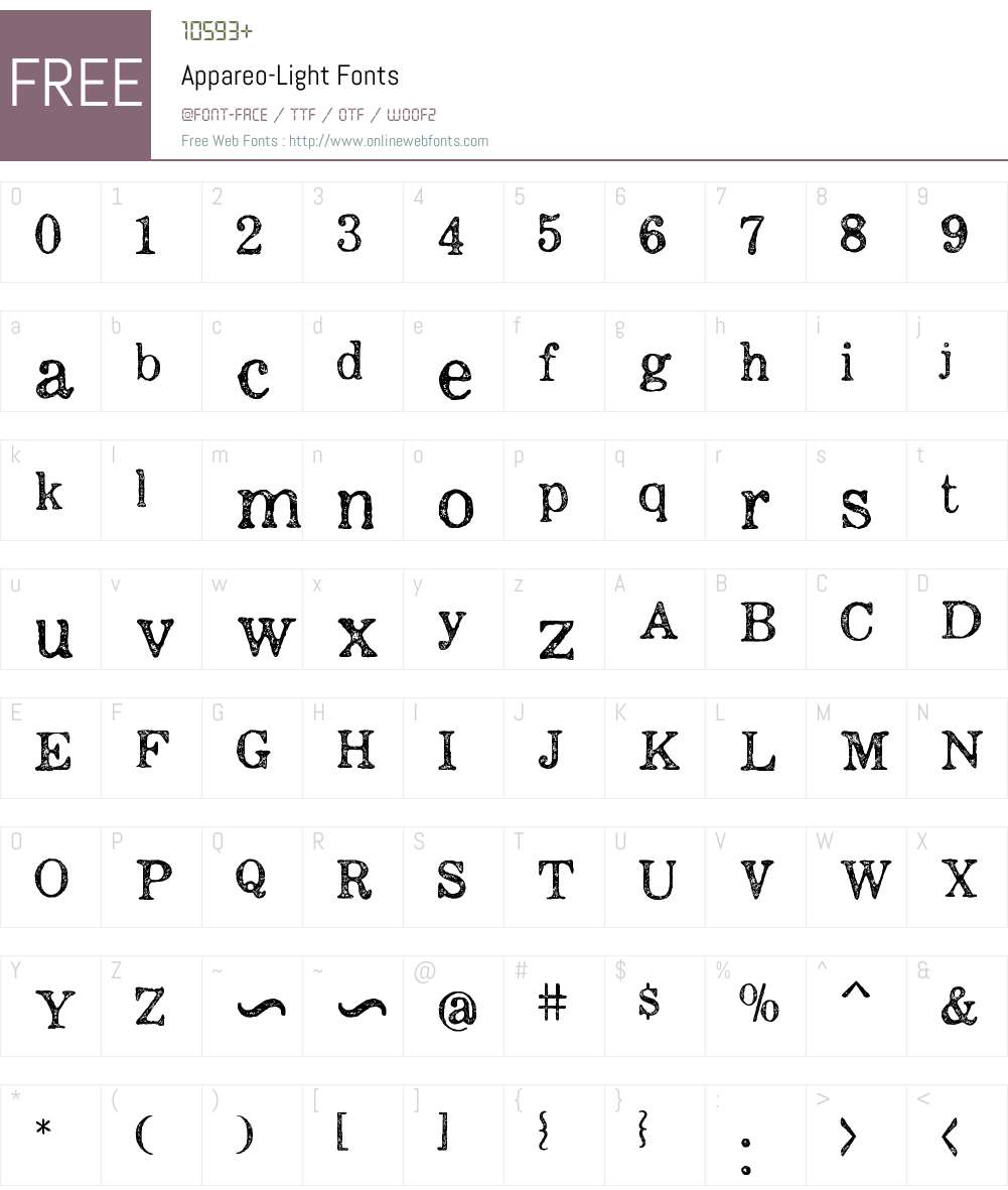 Appareo-Light Font Screenshots