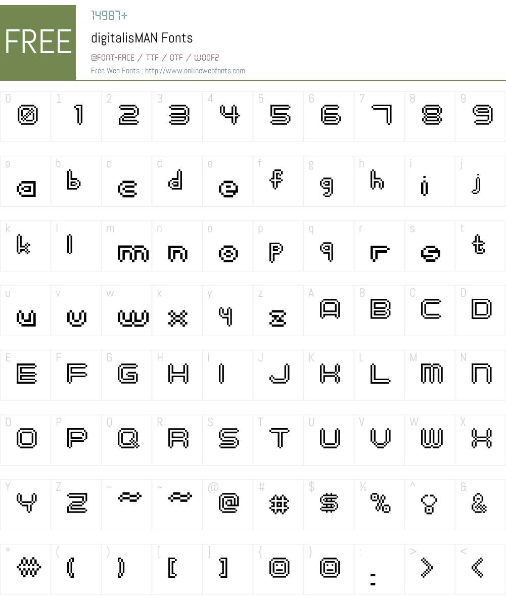digitalisMAN Font Screenshots