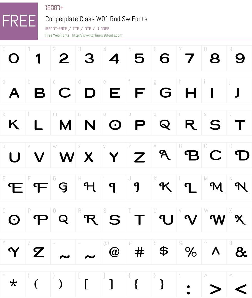 CopperplateClassW01-RndSw Font Screenshots