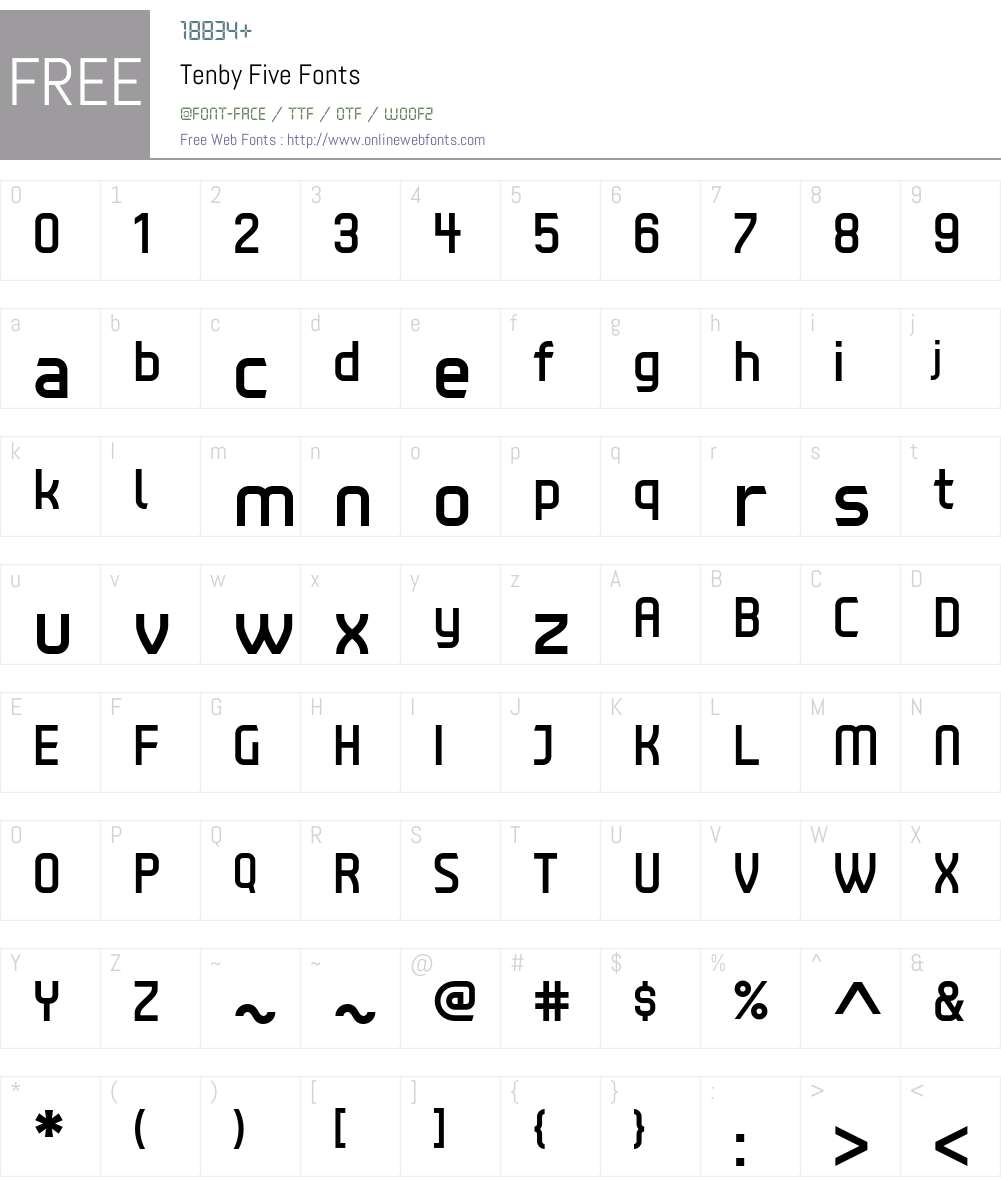 Tenby Five Font Screenshots
