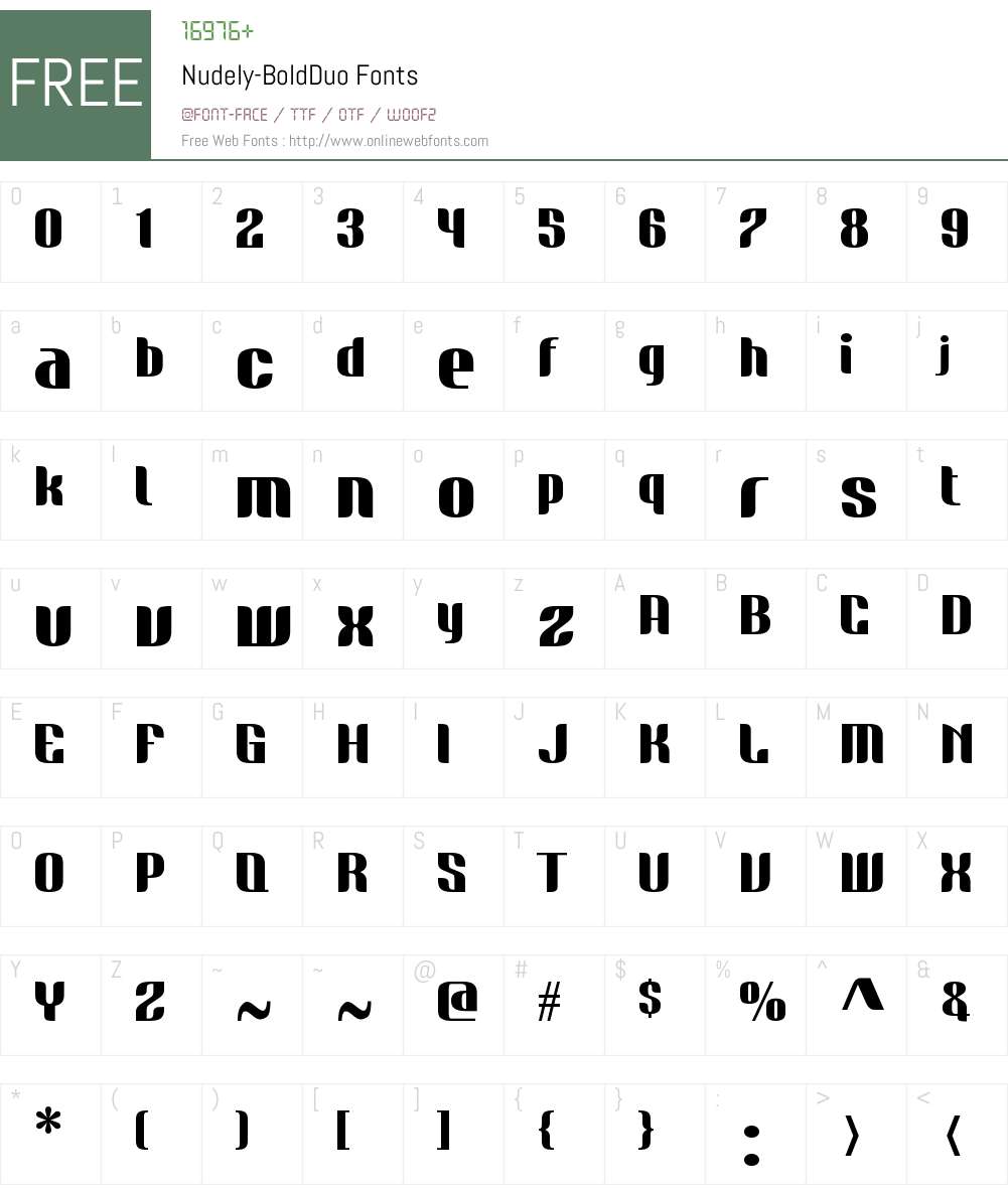 Nudely Font Screenshots