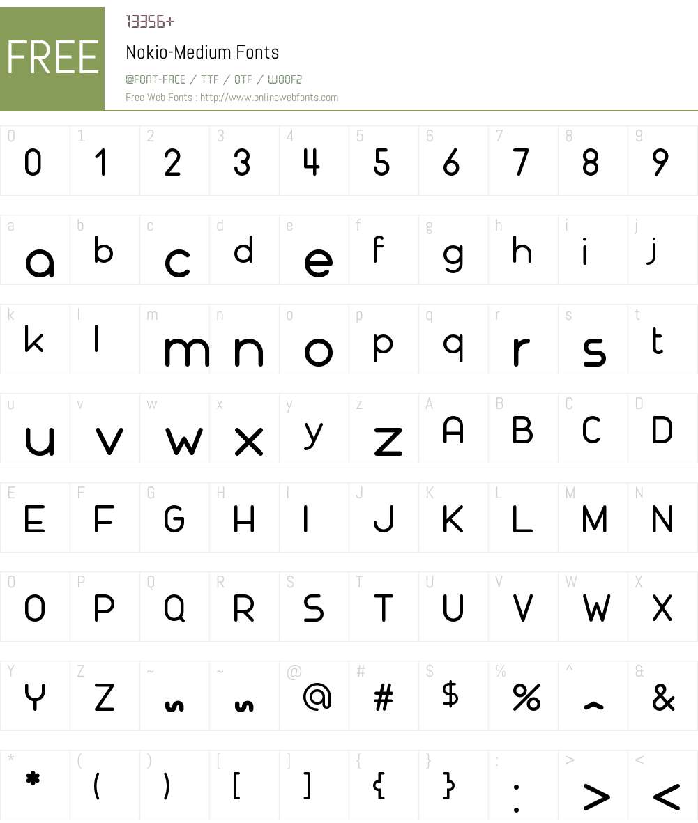 Nokio Medium Font Screenshots