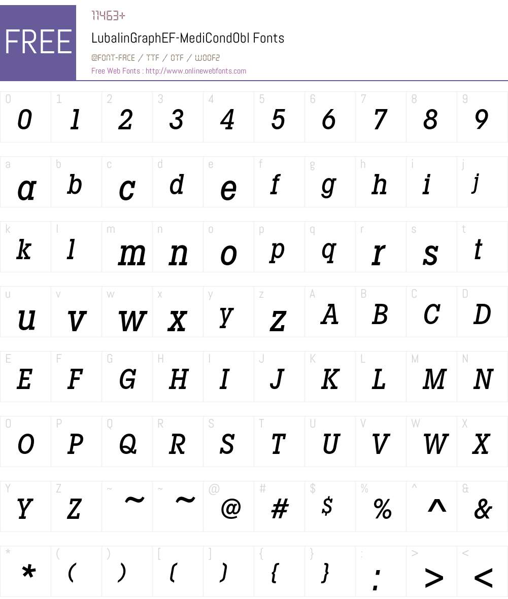 LubalinGraphEF Font Screenshots