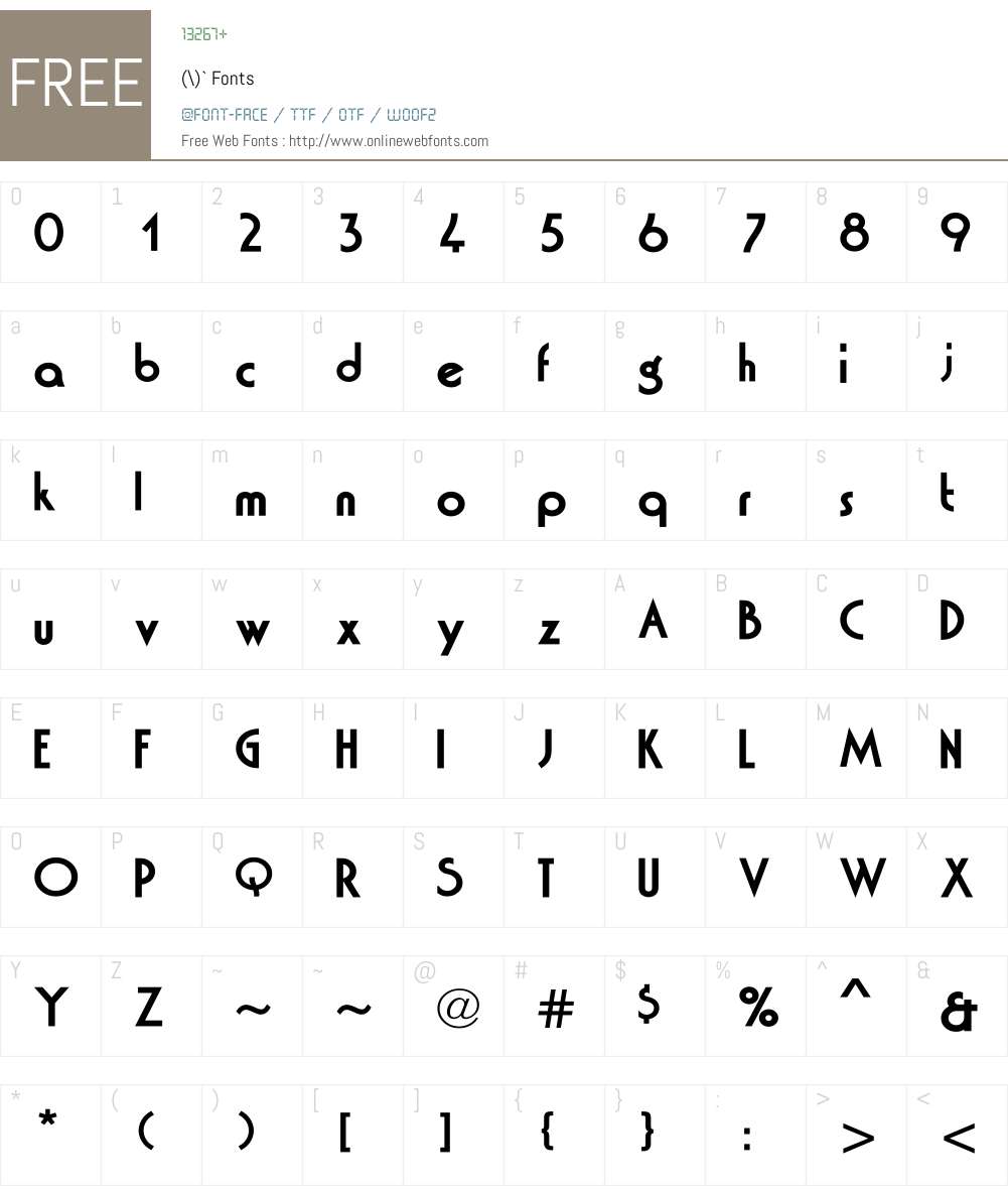 ()` Font Screenshots