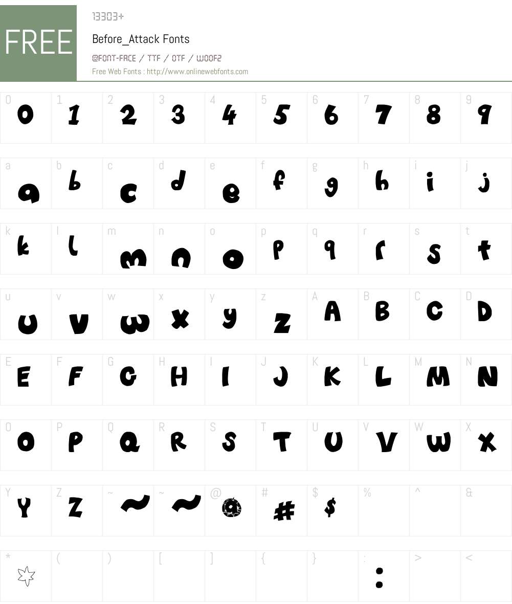 Before_Attack Font Screenshots
