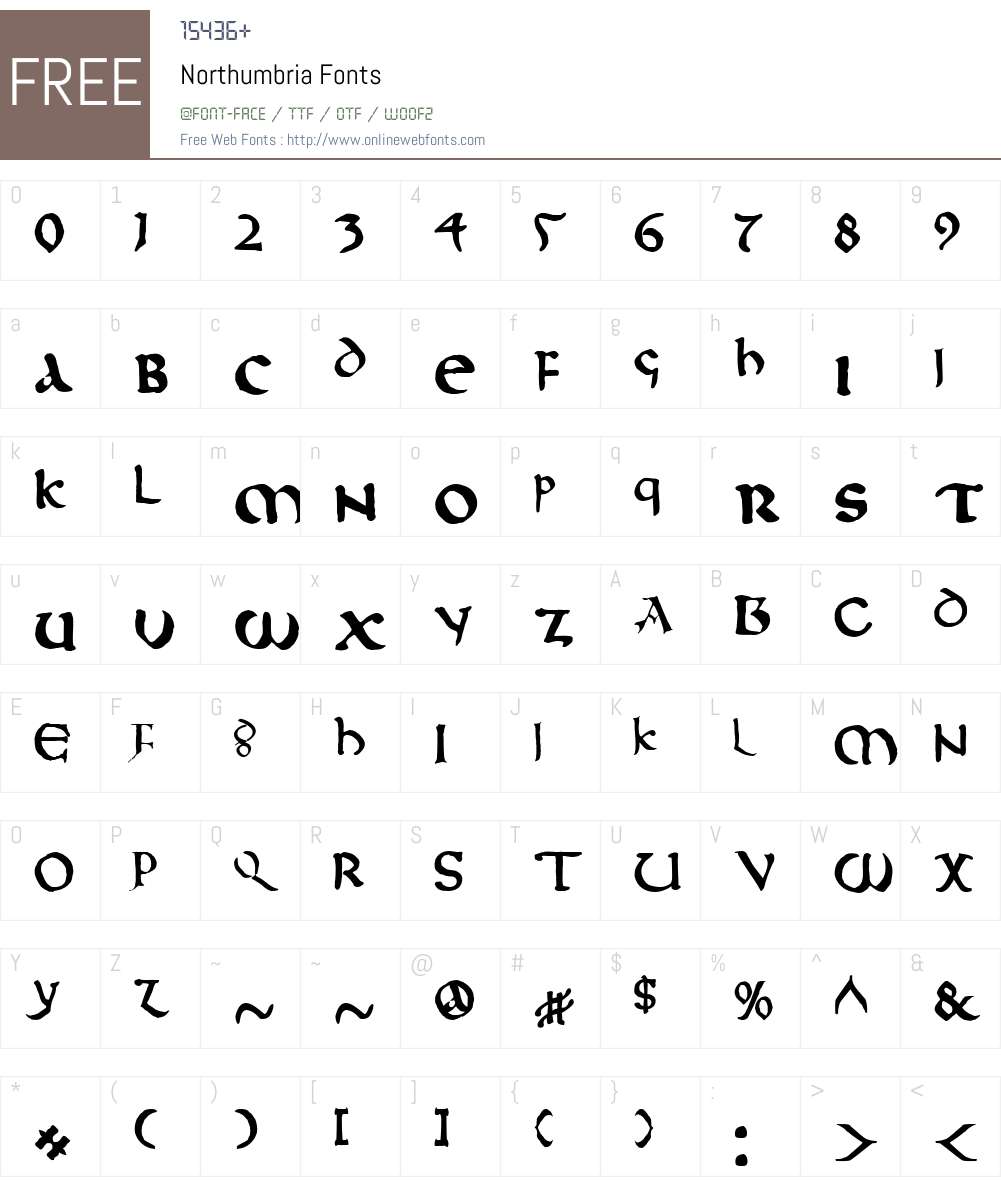 Northumbria Font Screenshots