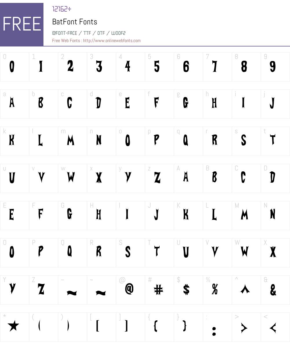 BatFont Font Screenshots