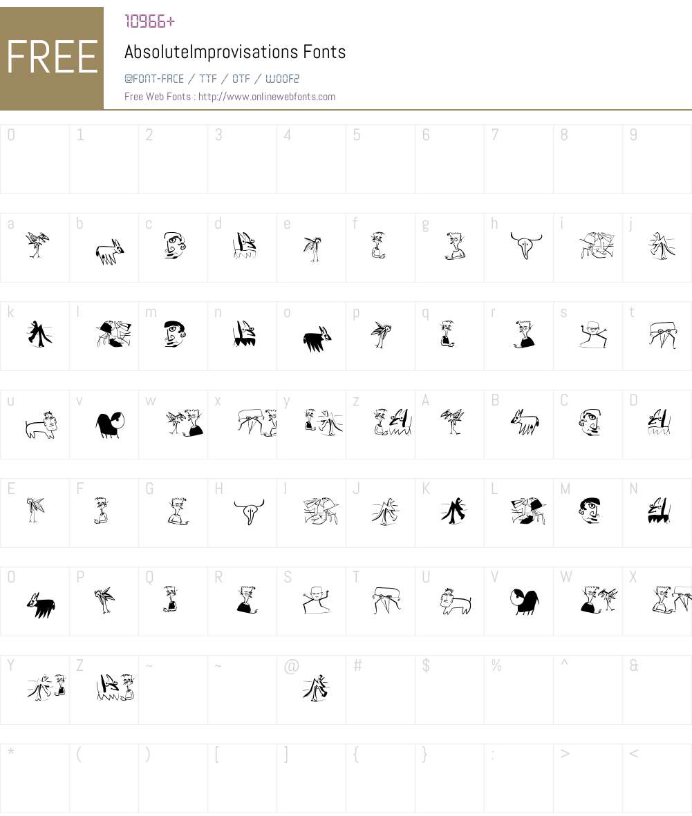 AbsoluteImprovisations Font Screenshots