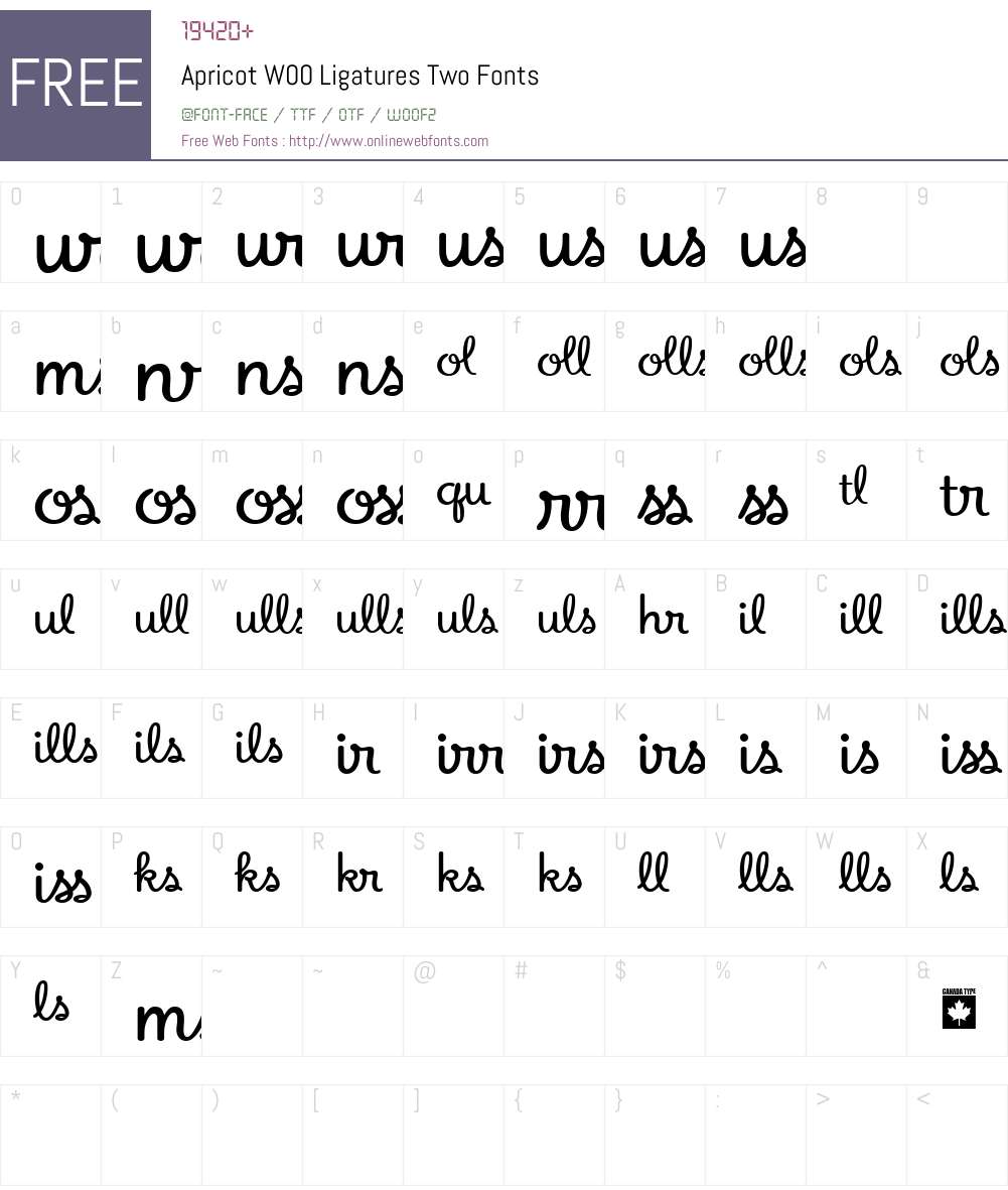 ApricotW00-LigaturesTwo Font Screenshots