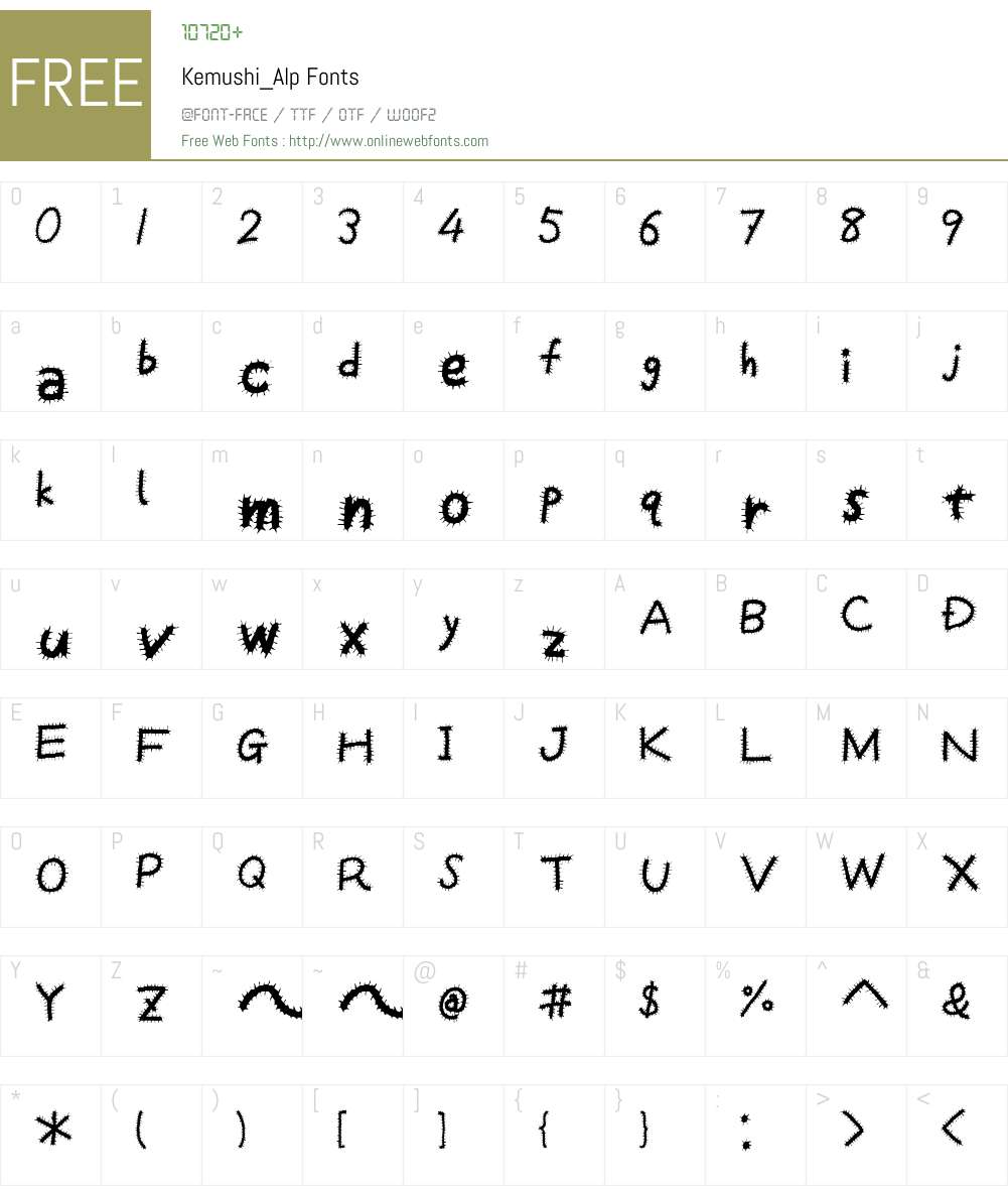 Kemushi_Alp Font Screenshots
