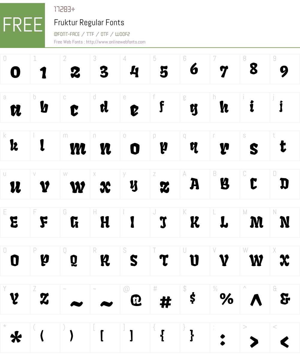 Fruktur Font Screenshots