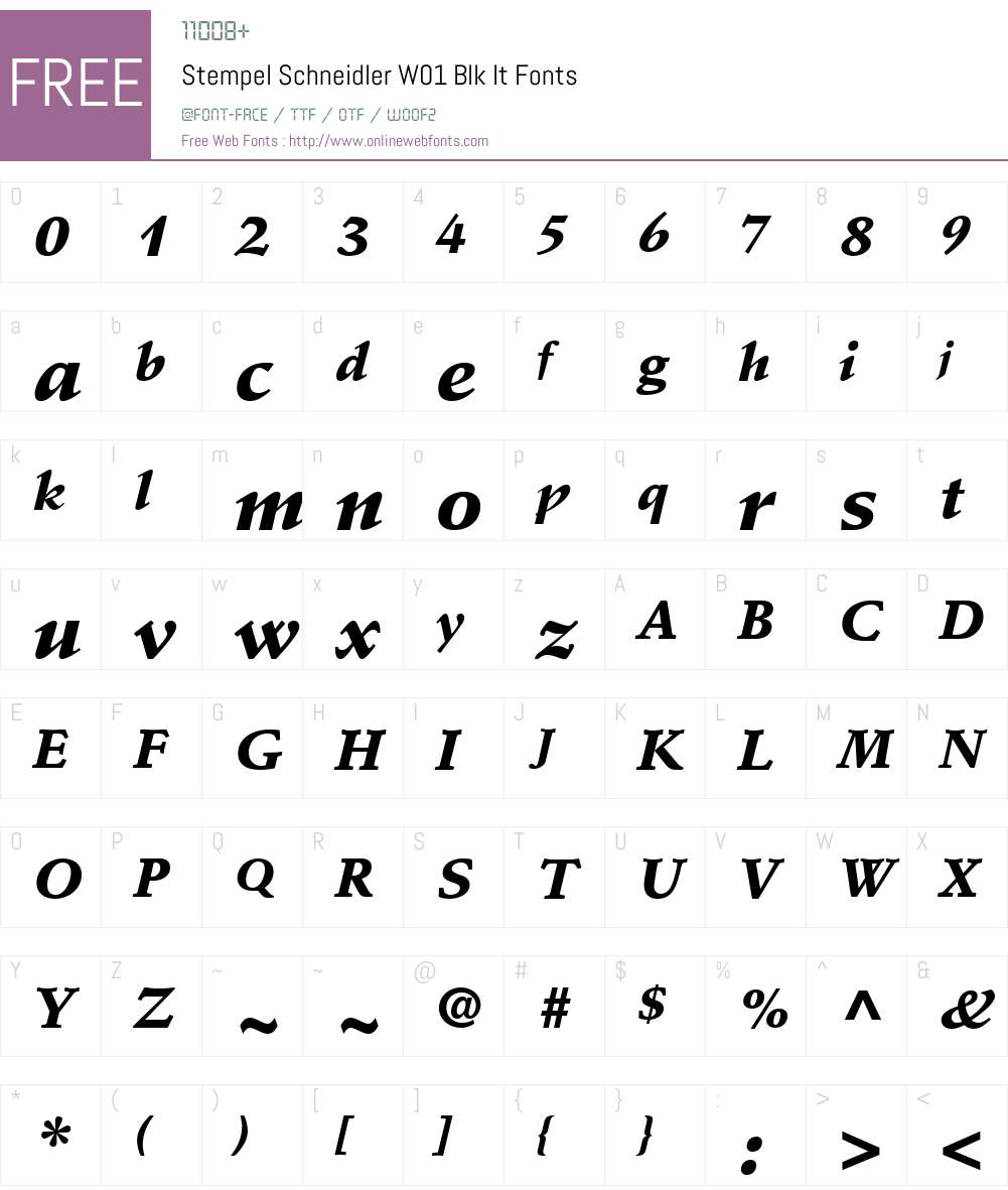 StempelSchneidlerW01-BlkIt Font Screenshots
