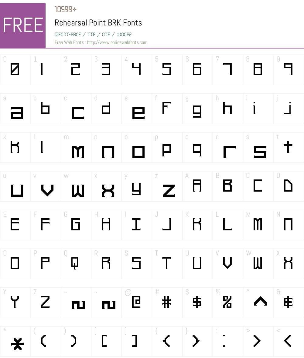 Rehearsal Point BRK Font Screenshots