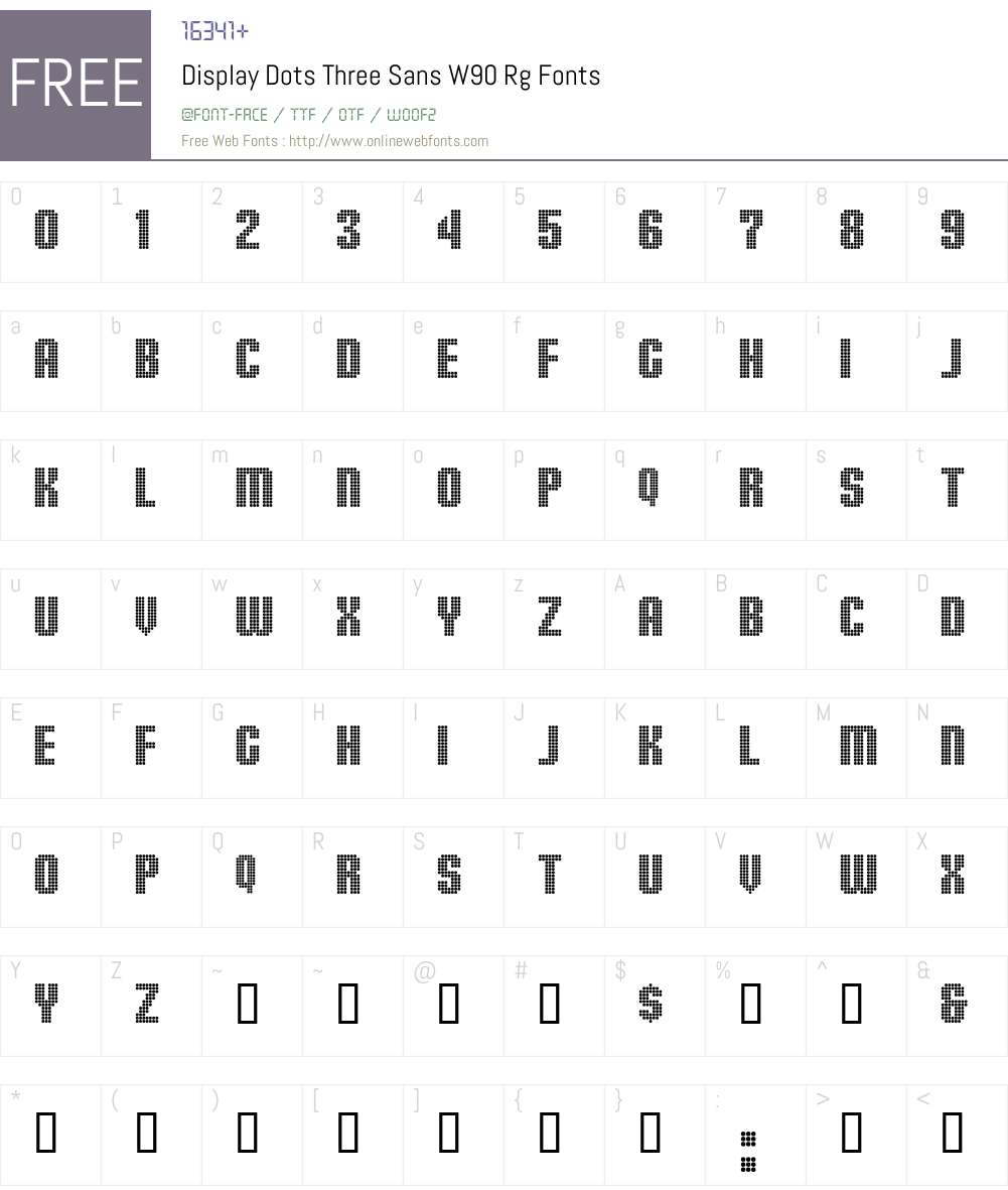 Display Dots Three Sans Font Screenshots