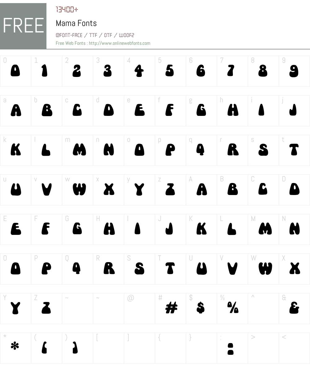 Mama Font Screenshots