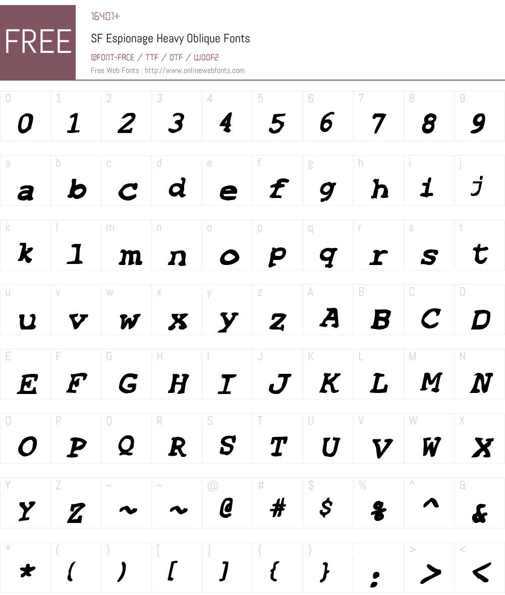 SF Espionage Heavy Font Screenshots