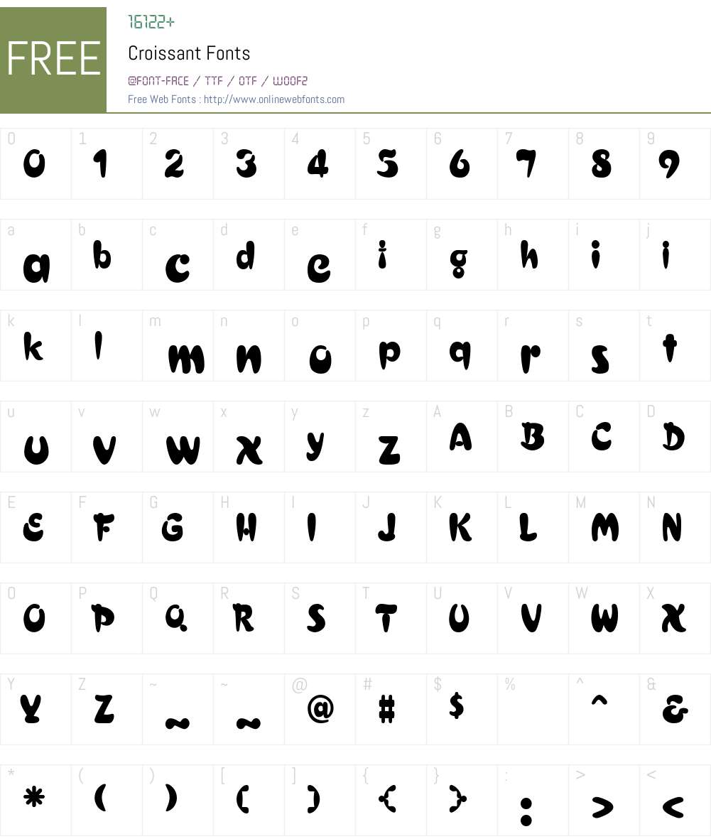 Croissant Font Screenshots