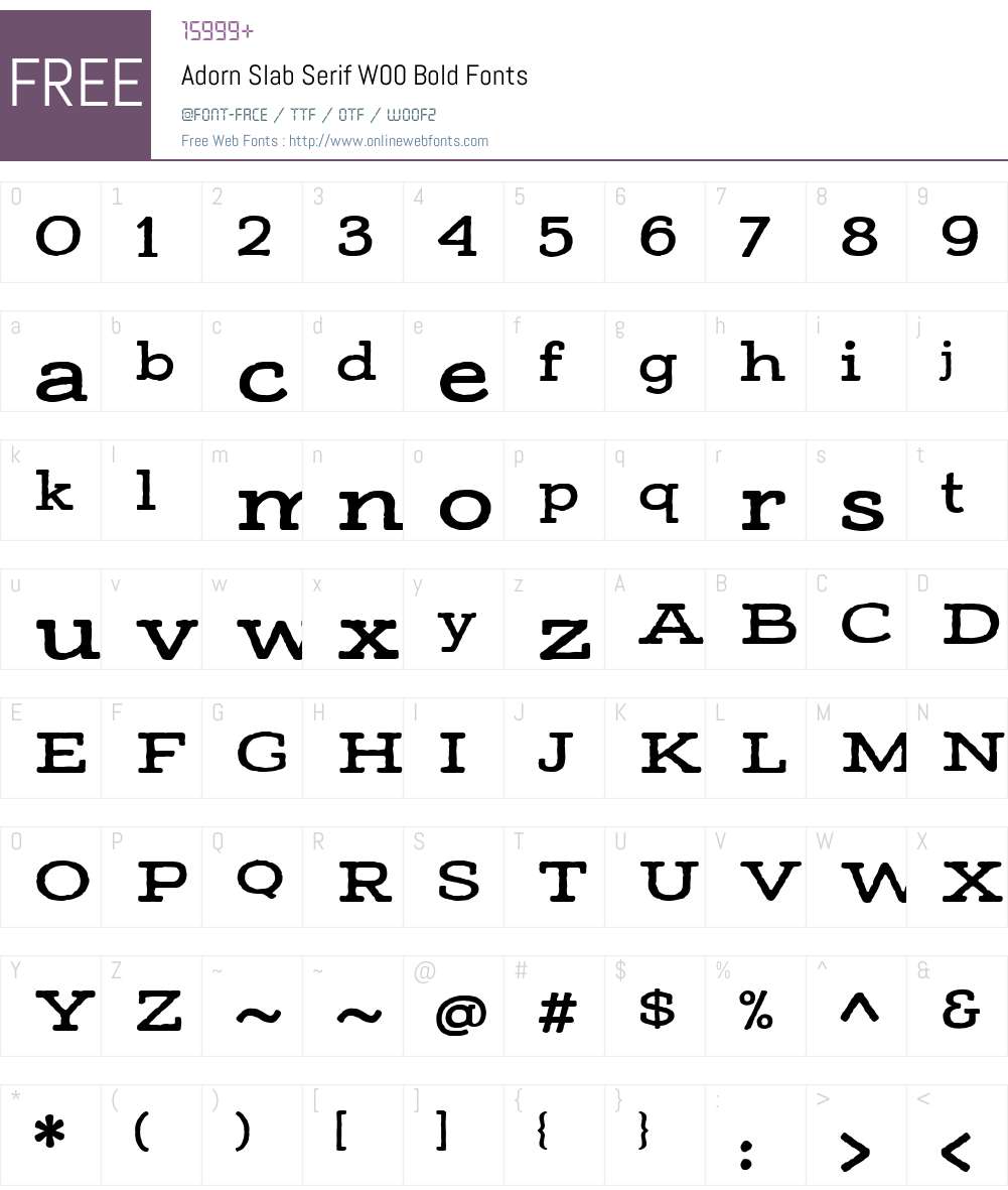 AdornSlabSerifW00-Bold Font Screenshots