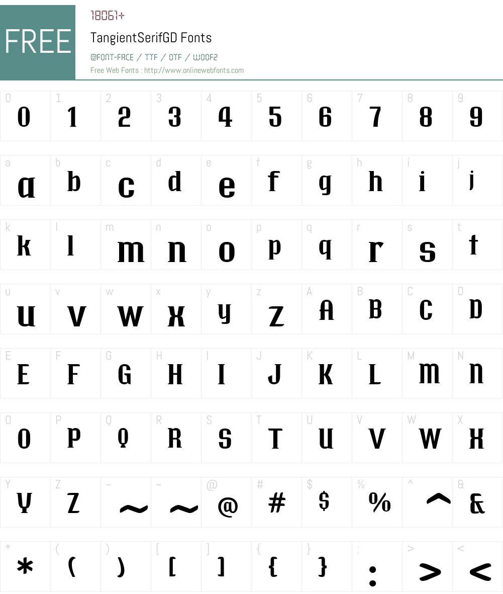 TangientSerifGD Font Screenshots