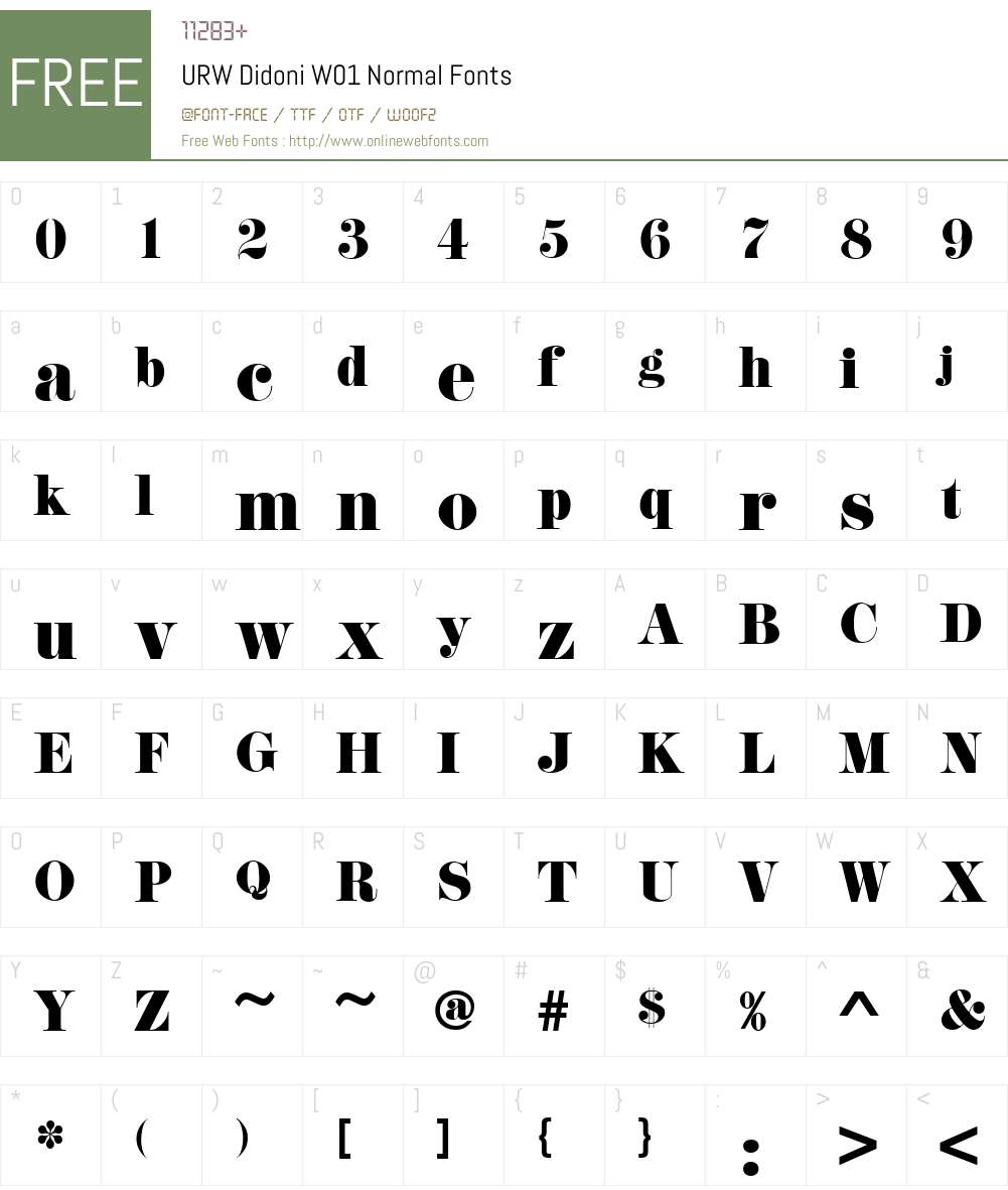 URWDidoniW01-Normal Font Screenshots
