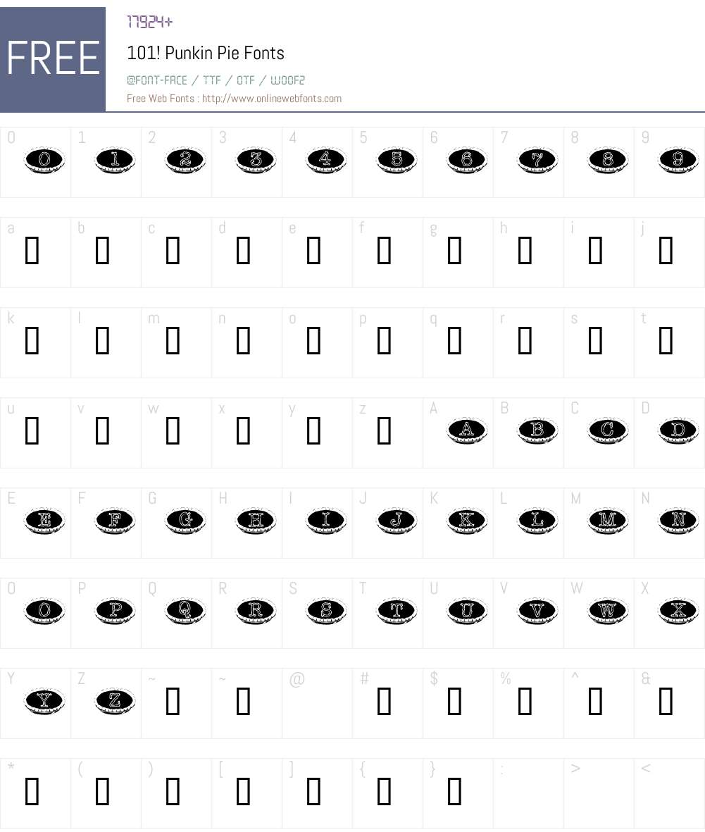 101! Punkin Pie Font Screenshots