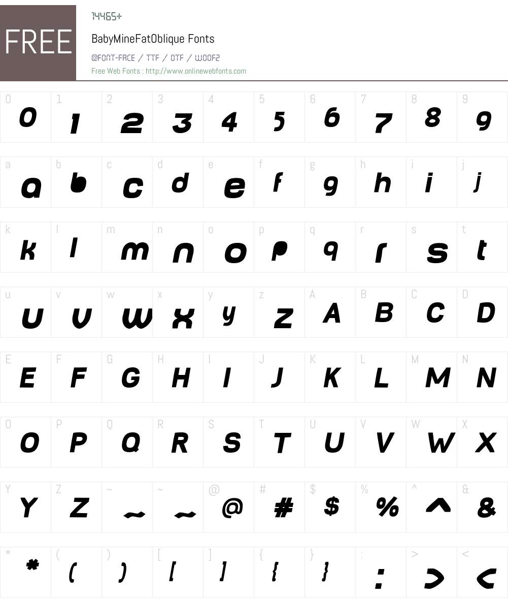 BabyMine Font Screenshots