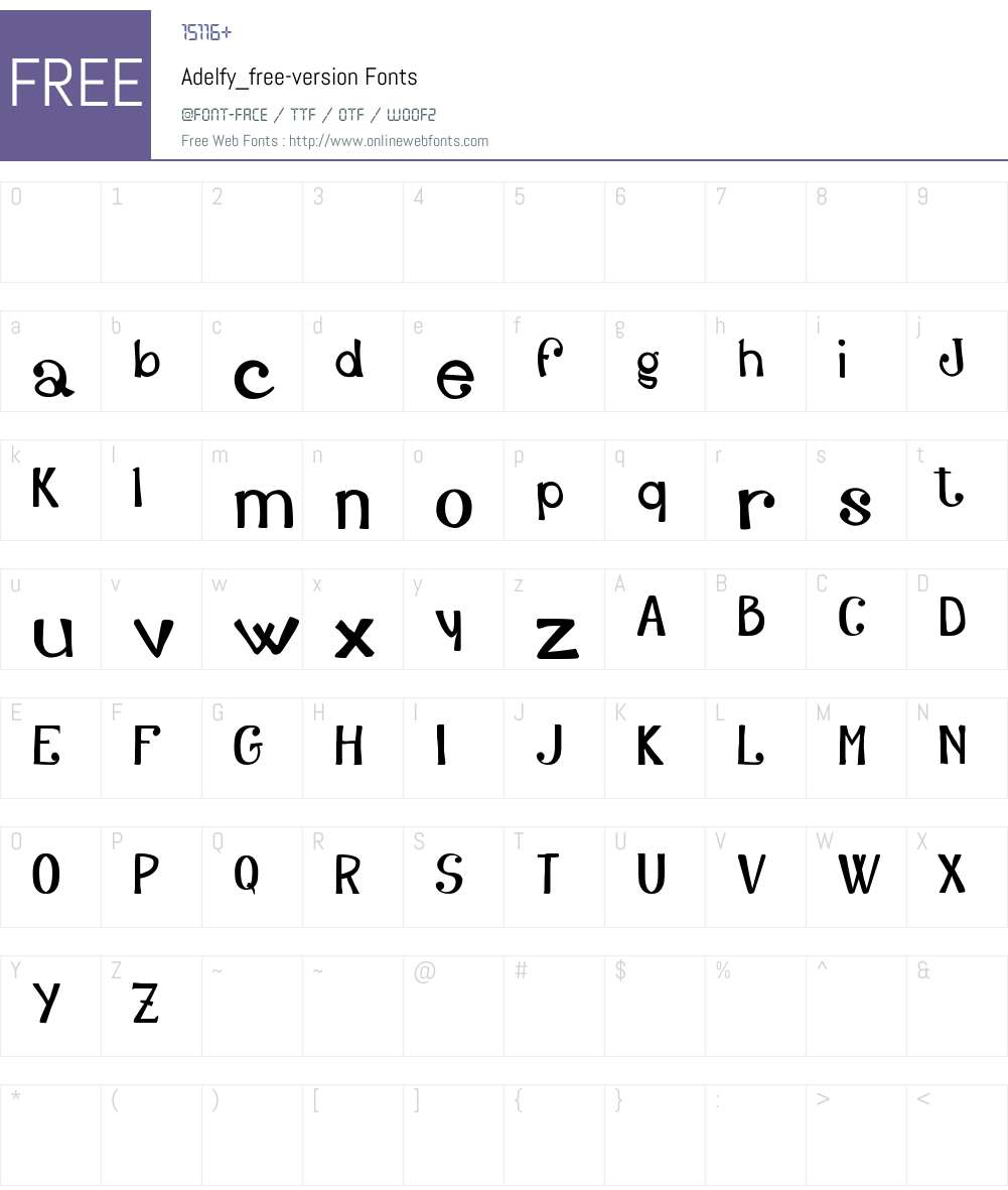 Adelfy_free-version Font Screenshots