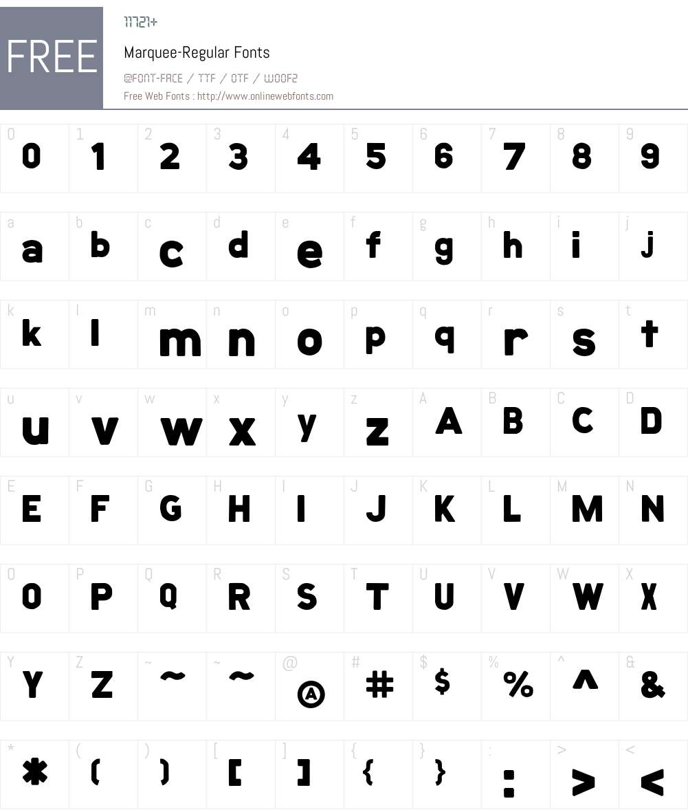Marquee Font Screenshots