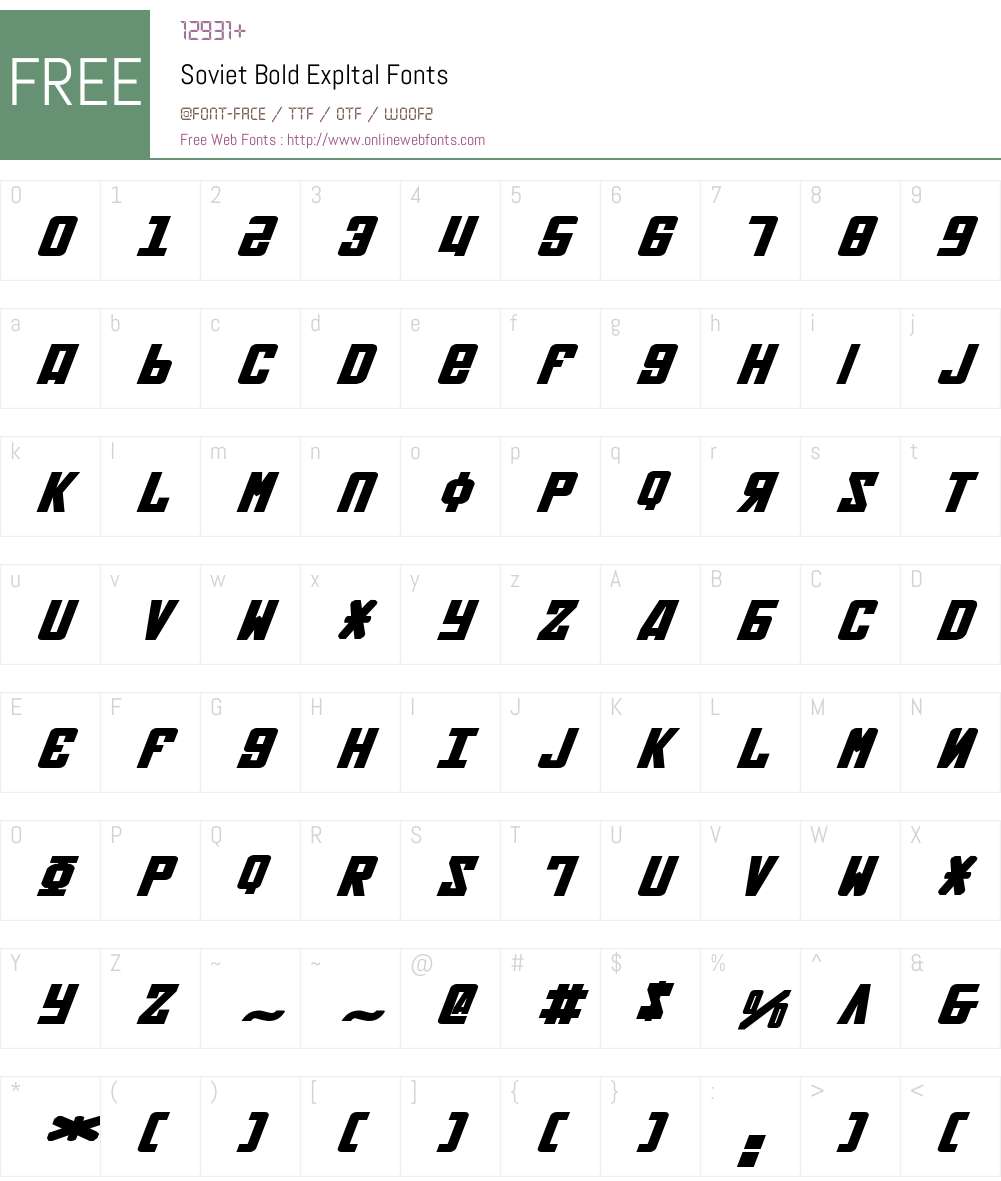 Soviet Bold ExpItal Font Screenshots
