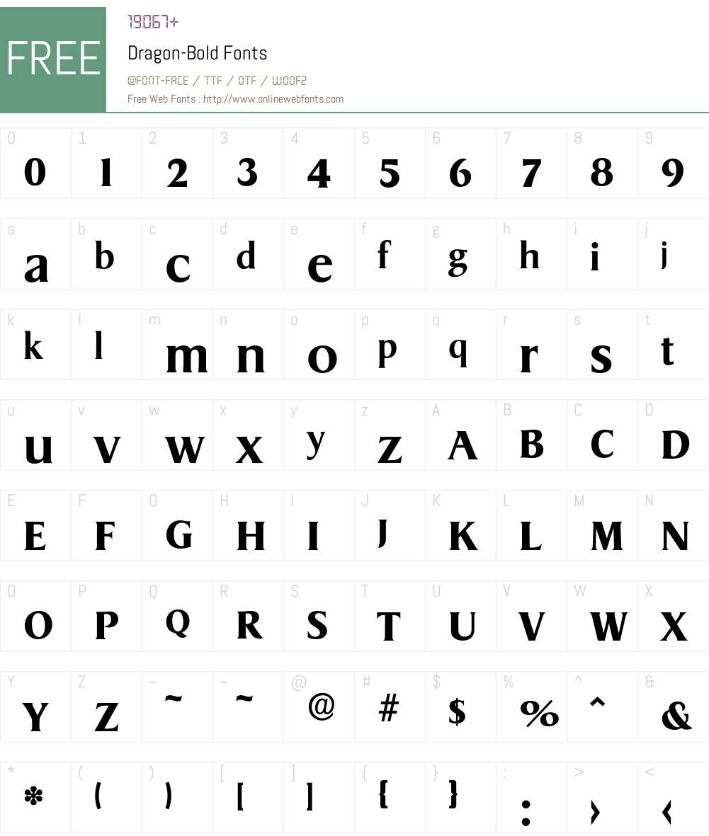 Dragon-Bold Font Screenshots